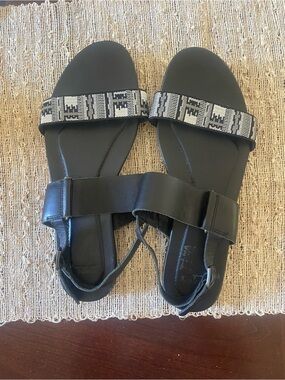Teva Black Sandals with Gray Patterned Strap